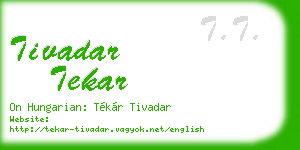 tivadar tekar business card